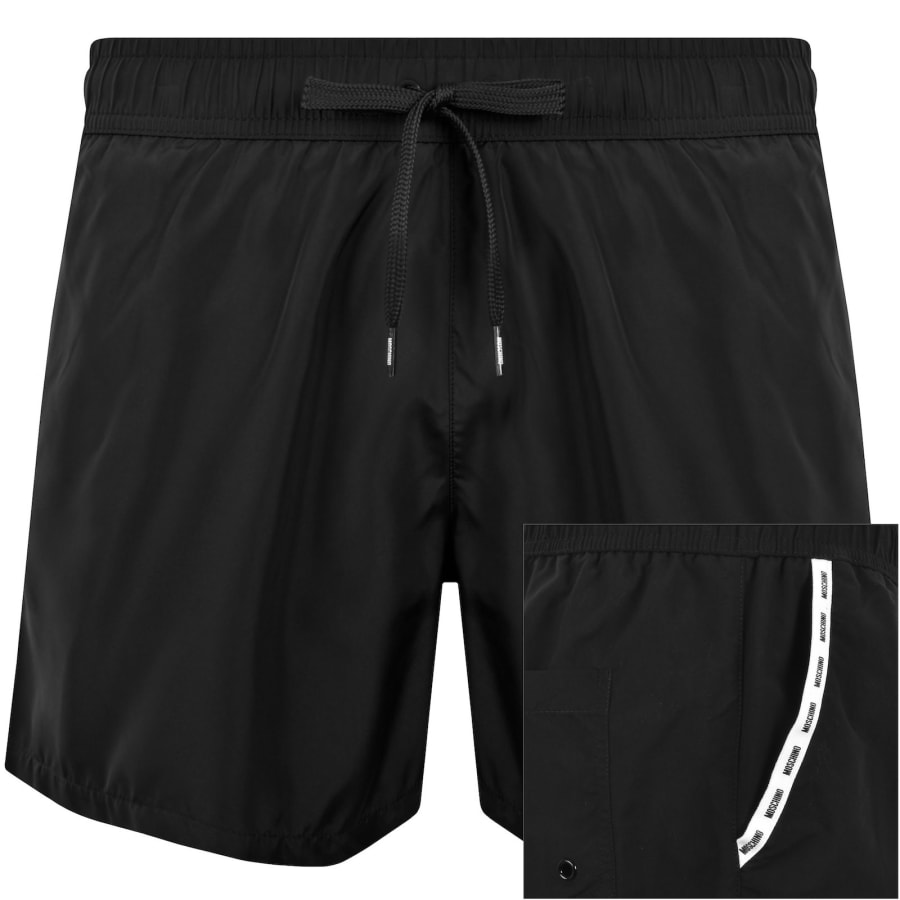 Moschino Logo Swim Shorts Black | Mainline Menswear us